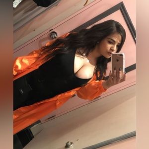 Forever 21 Orange Organza Jacket